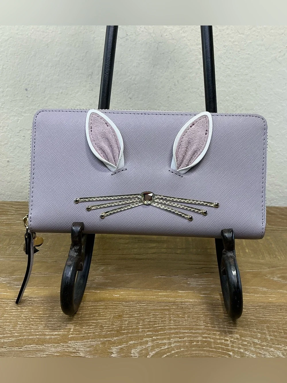 kate spade Hop To It Rabbit Neda Zip Around Wallet in Nouveaux Neutral (Lilac)